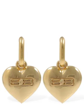 Balenciaga   BB Icon heart brass earrings 