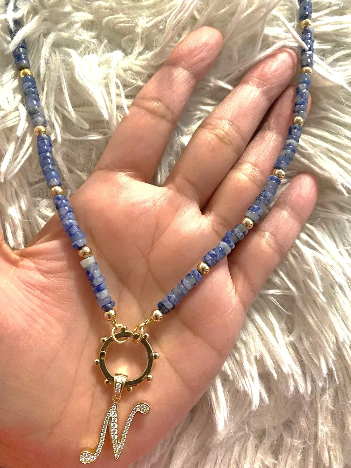 Beaded Initial Necklace  50% OFF!