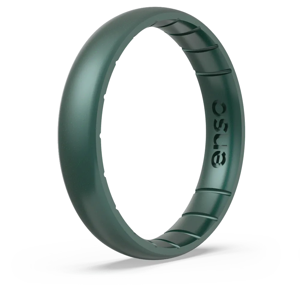 Birthstone Classic Thin Silicone Ring - Emerald