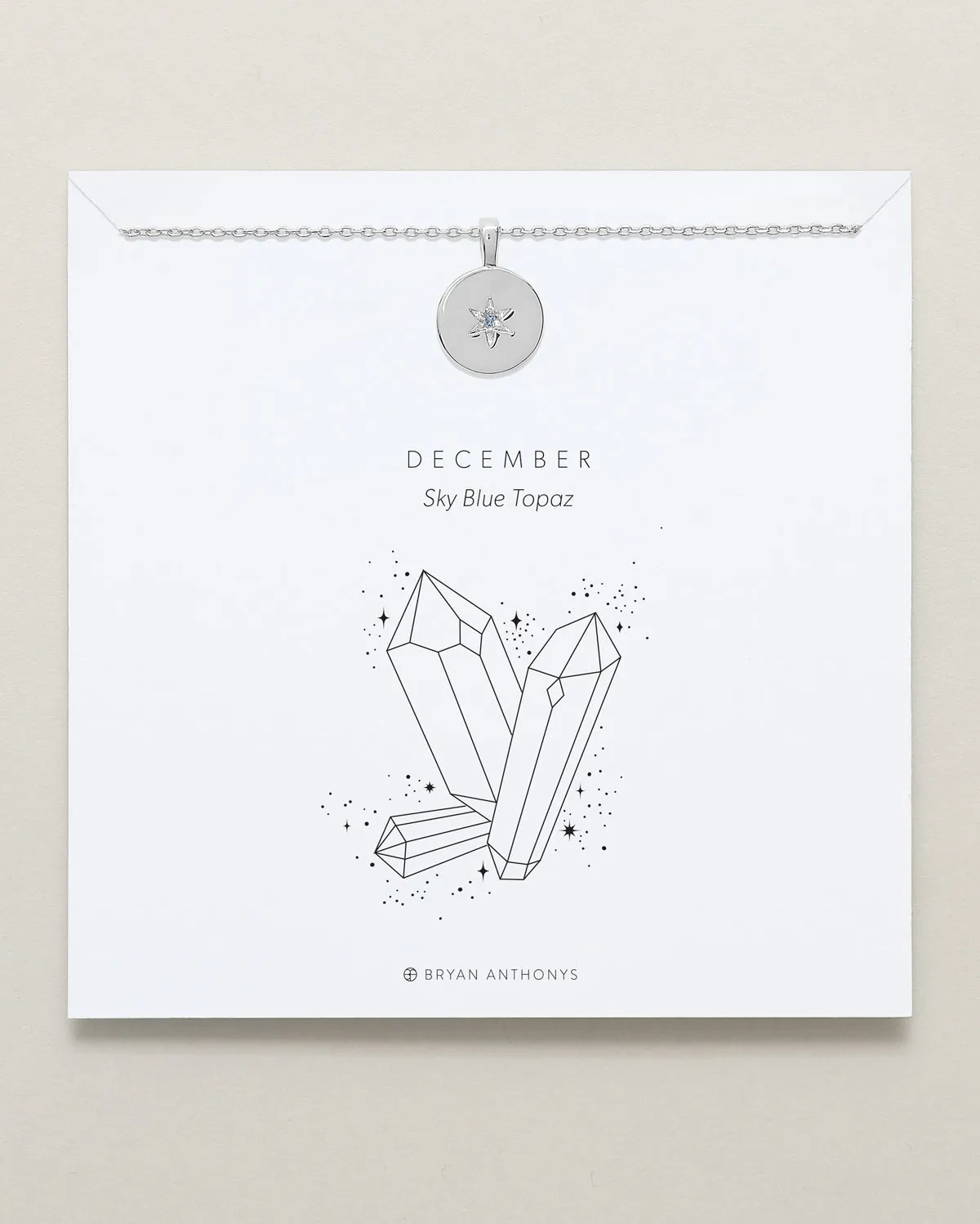 Birthstone Pendant Necklace — Sky Blue Topaz