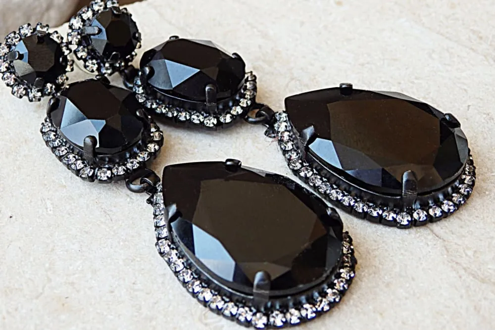 Black Chandelier earrings