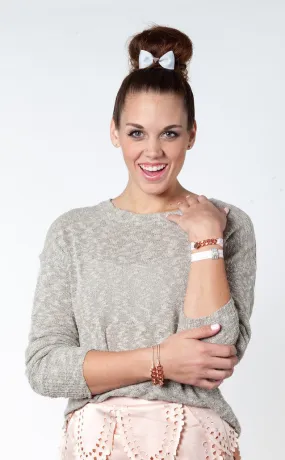 Bow with Rose Gold Pyramid Stud | More Colors Available