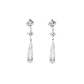 Bridal Baguette Earrings in Sterling Silver