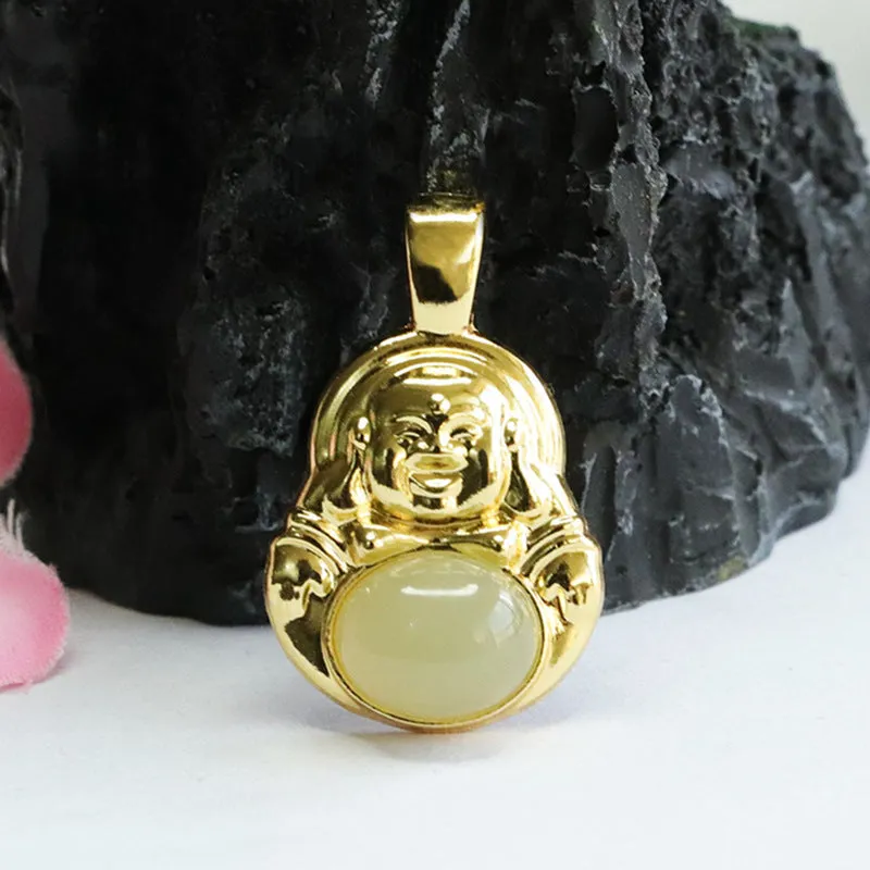 Buddha Pendant Crafted from Genuine Hetian Jade