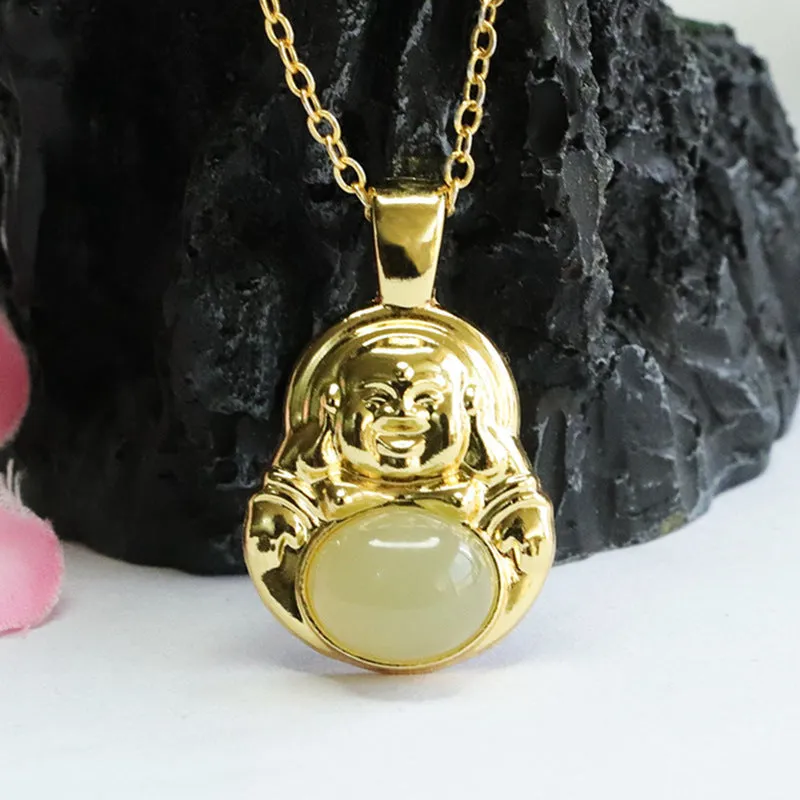 Buddha Pendant Crafted from Genuine Hetian Jade