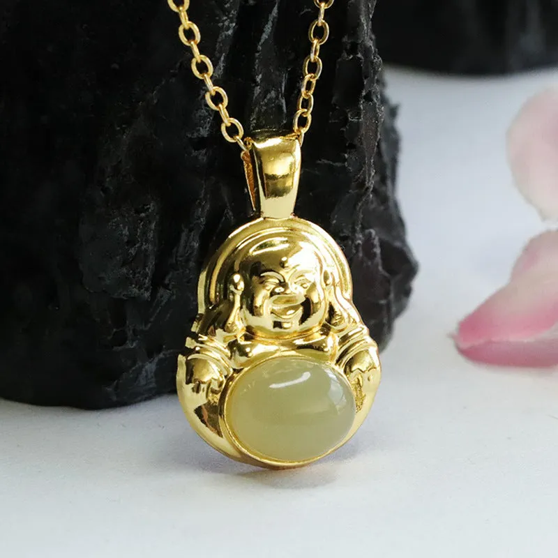 Buddha Pendant Crafted from Genuine Hetian Jade