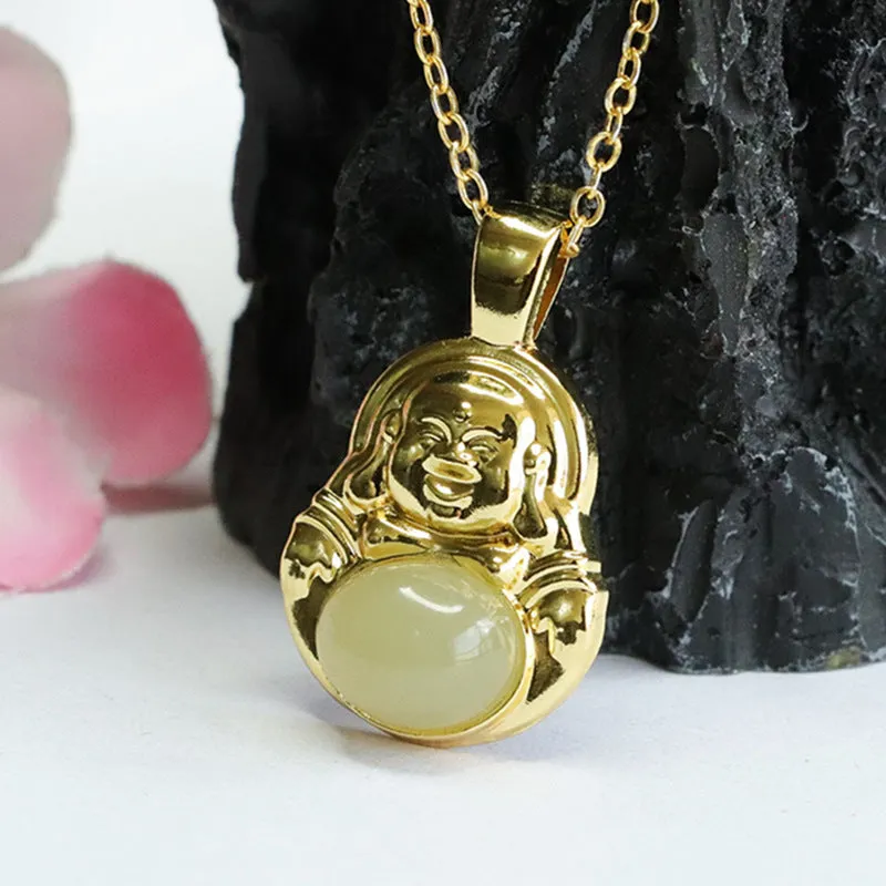 Buddha Pendant Crafted from Genuine Hetian Jade