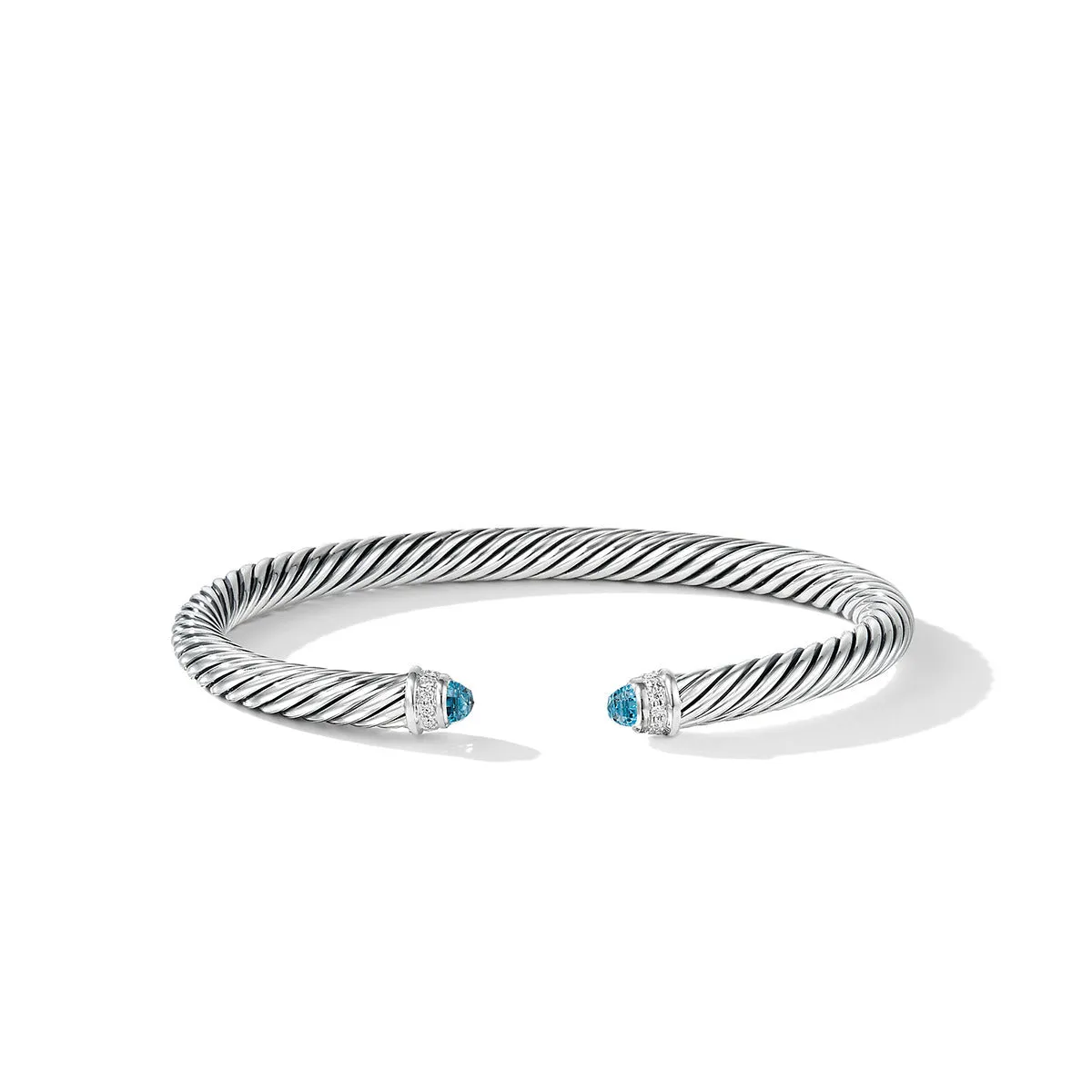 Cable Classics Collection Bracelet with Blue Topaz and Diamonds