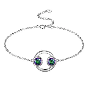 Cancer Bracelet Women Girls Jewelry Birthday Gift Mystic Topaz Sterling Silver