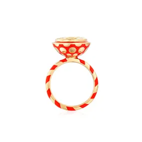 Candy Lacquer Totem Ring in White Topaz