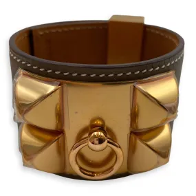 CDC Bracelet T2 Etoupe Bracelet in Swift, Rose Gold hardware