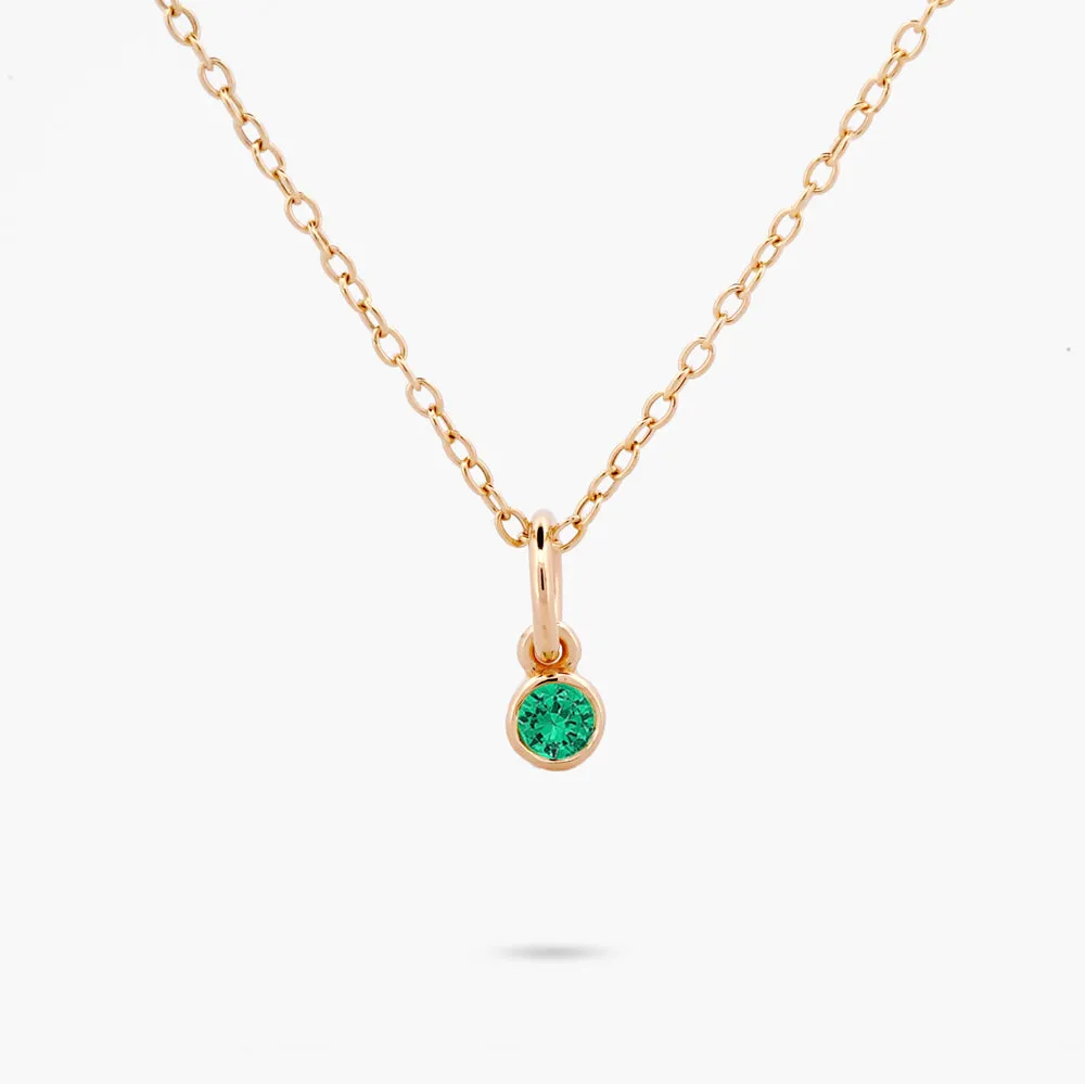 Celebration Bezel Set Necklace - Emerald