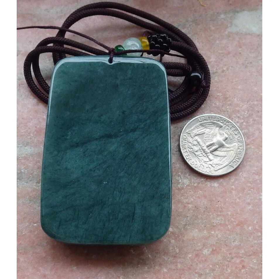 Certified Green Burma Natural A Jade Jadeite Pendant 1000 Hand Guanyin Necklace