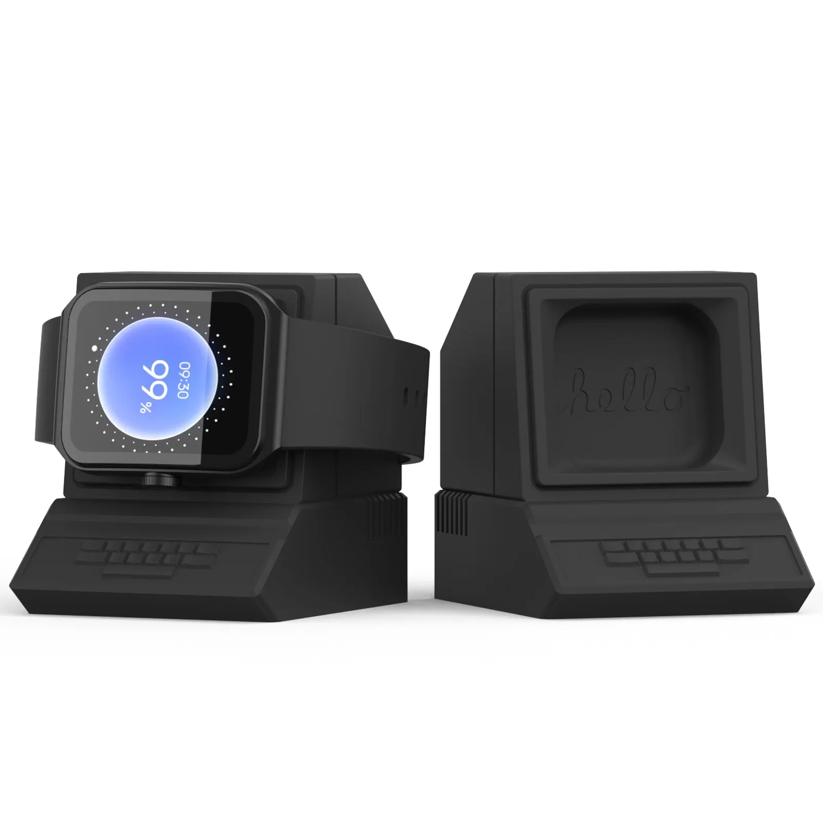 Charging Dock Station for OPPO Watch 3 Pro - Smart Watch Charger Stand with Retro Computer Pattern Bracket