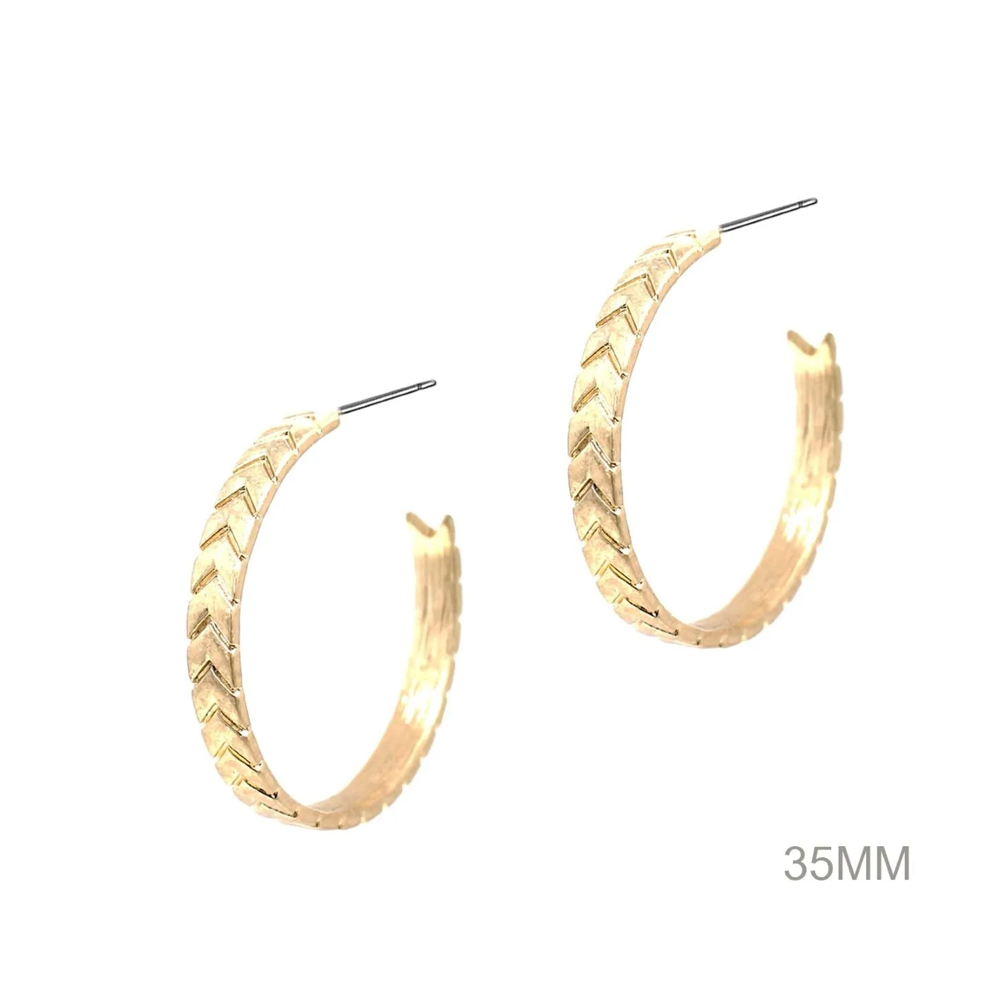 Chevron Hoop Earrings - Gold