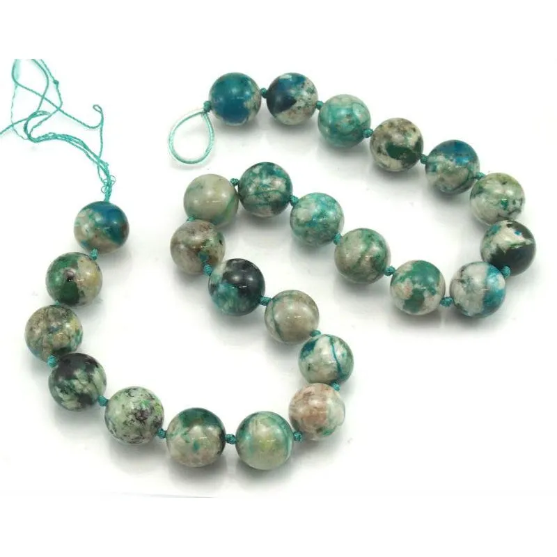 Chrysocolla Fine Rounds 12-14mm Bead Strand