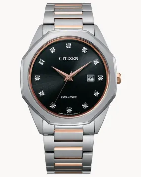 Citizen Corso Black Dial Stainless Steel Bracelet Watch BM7496-56G