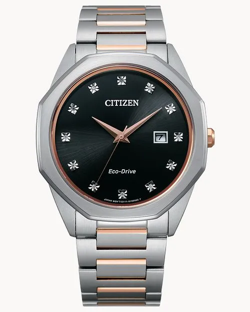 Citizen Corso Black Dial Stainless Steel Bracelet Watch BM7496-56G