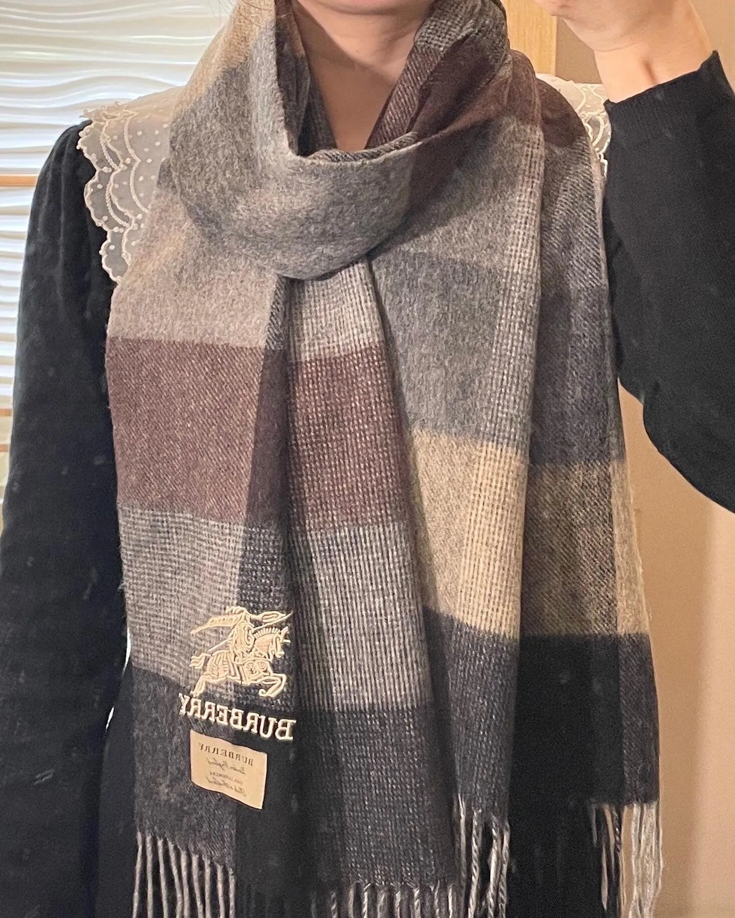 CLTH296 BUR Cashmere Scarf / (32x180cm/12.6x70.8inch)