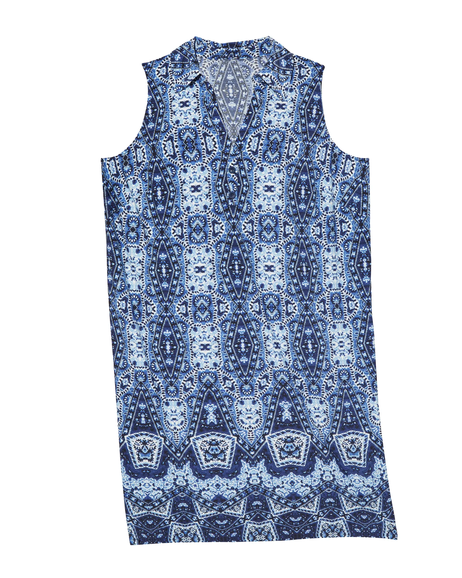 Concord Collared Shirt Dress | Navy / Light Blue