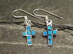 Created Opal, Sterling Silver Earrings