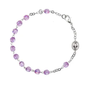 CRYSTAL ROSARY BRACELET - METAL