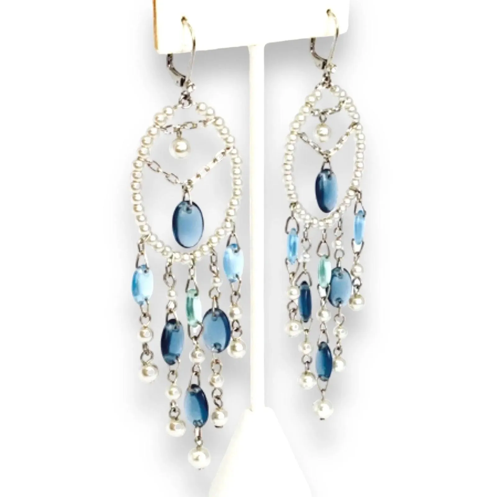 Dazzling Chandelier Earrings Cool Color Palette