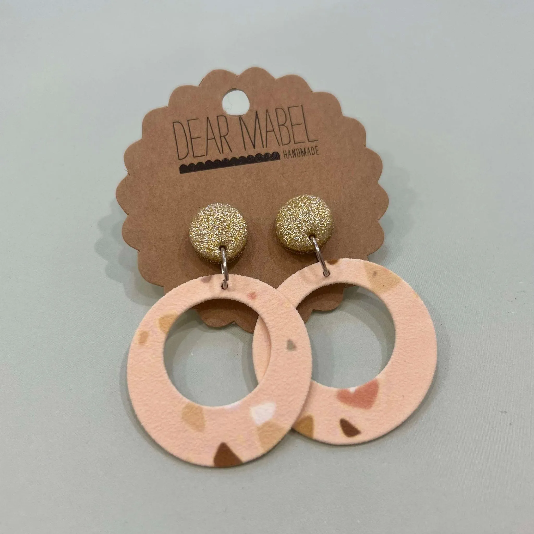 Dear Mabel Handmade - Peach Mosaic Earrings*