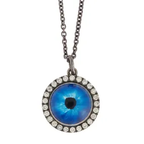 Deep Blue Glass Evil Eye W-OX-CHD