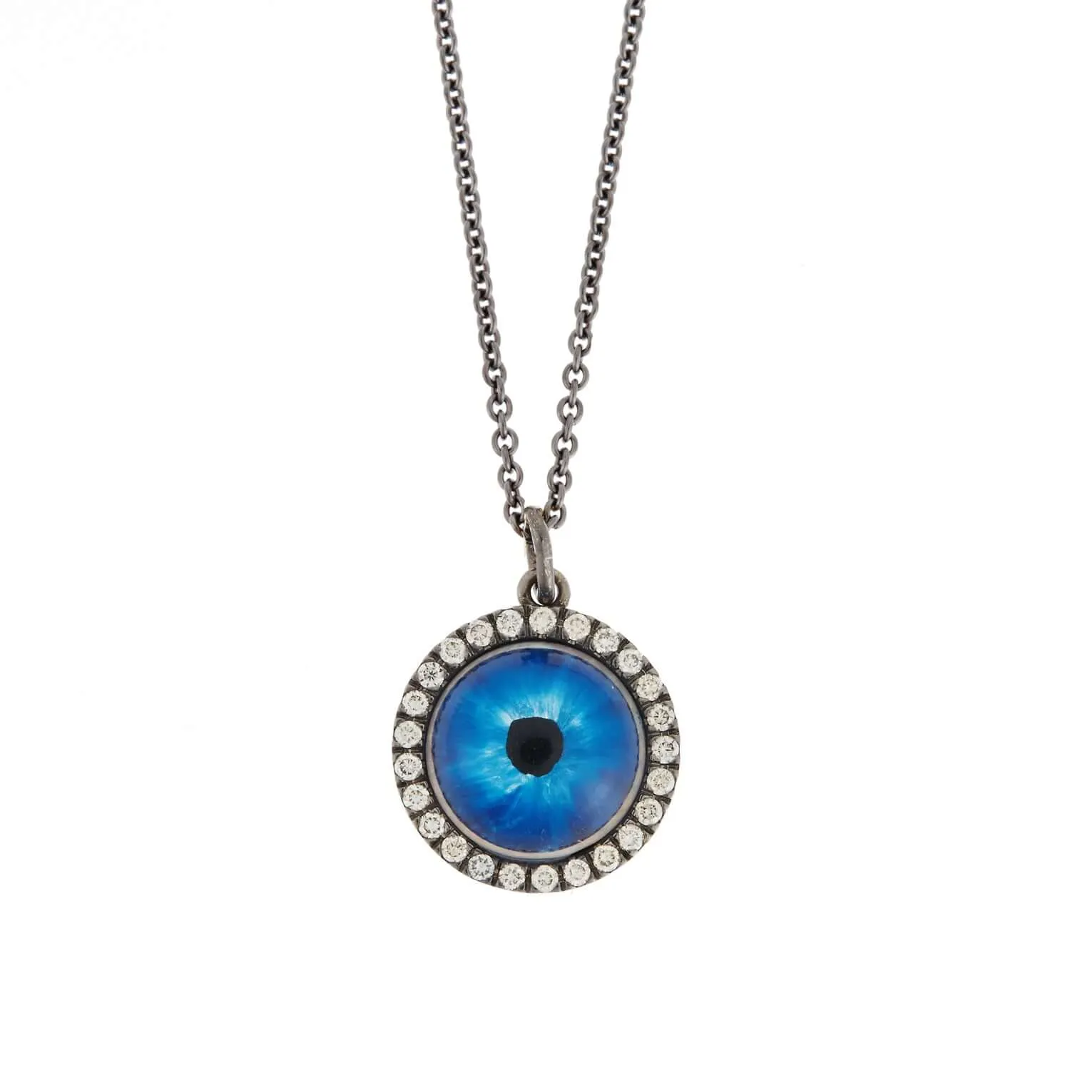 Deep Blue Glass Evil Eye W-OX-CHD