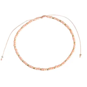 Delicate Pink and Gold Bead Bracelet