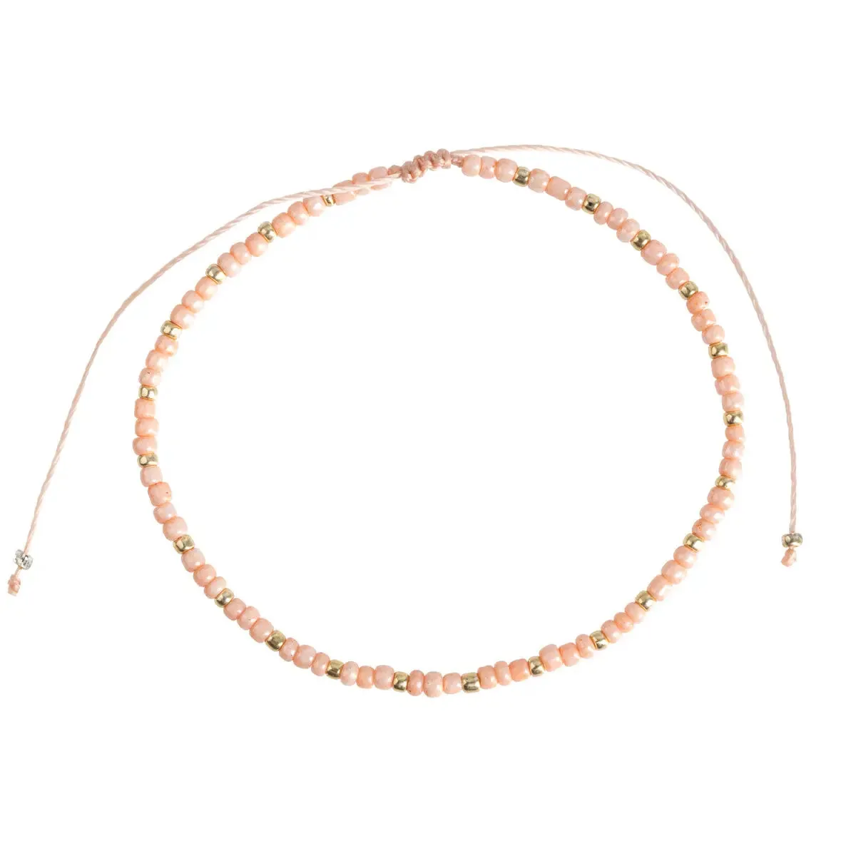 Delicate Pink and Gold Bead Bracelet