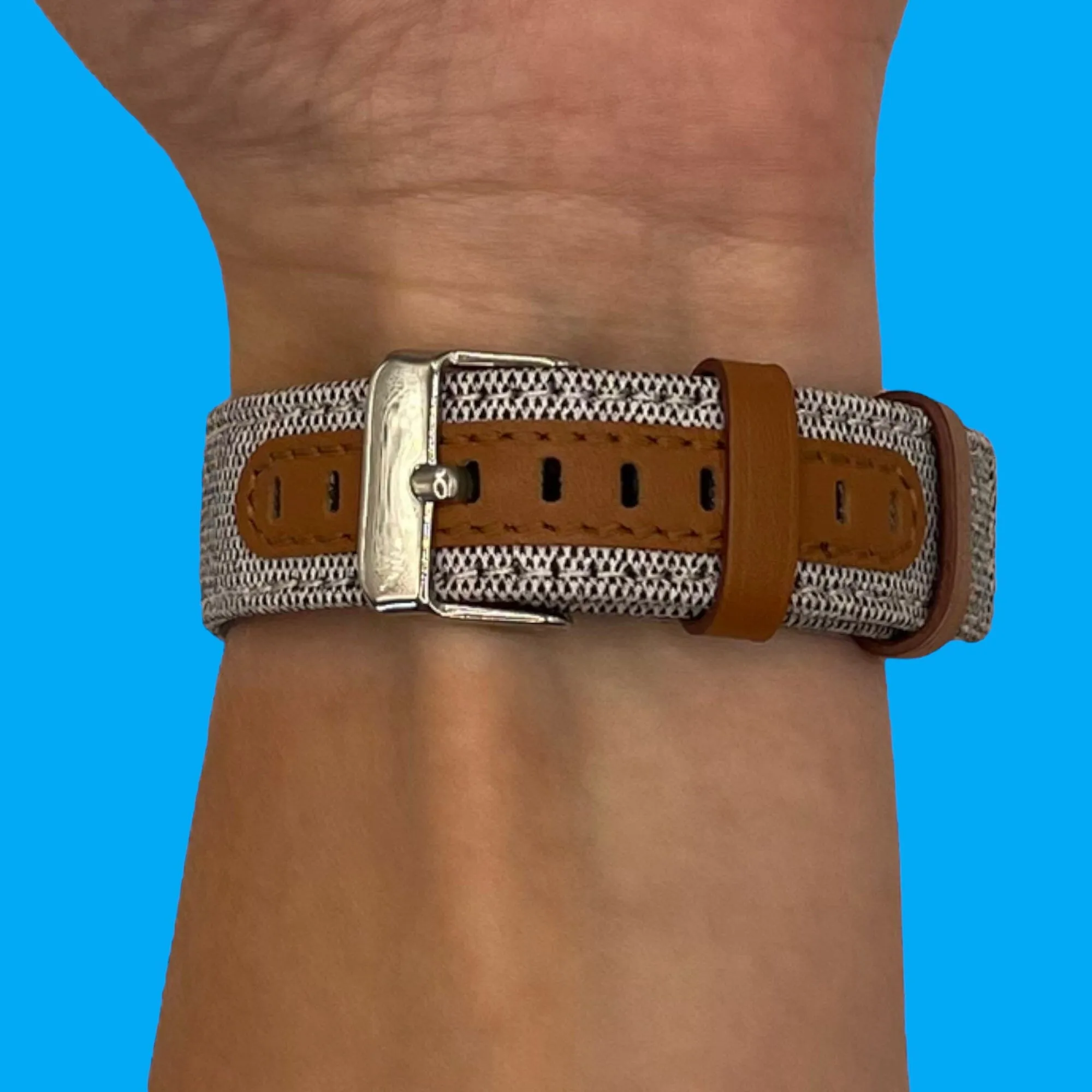 Denim & Leather Watch Straps Compatible with the Samsung Galaxy Watch 46mm