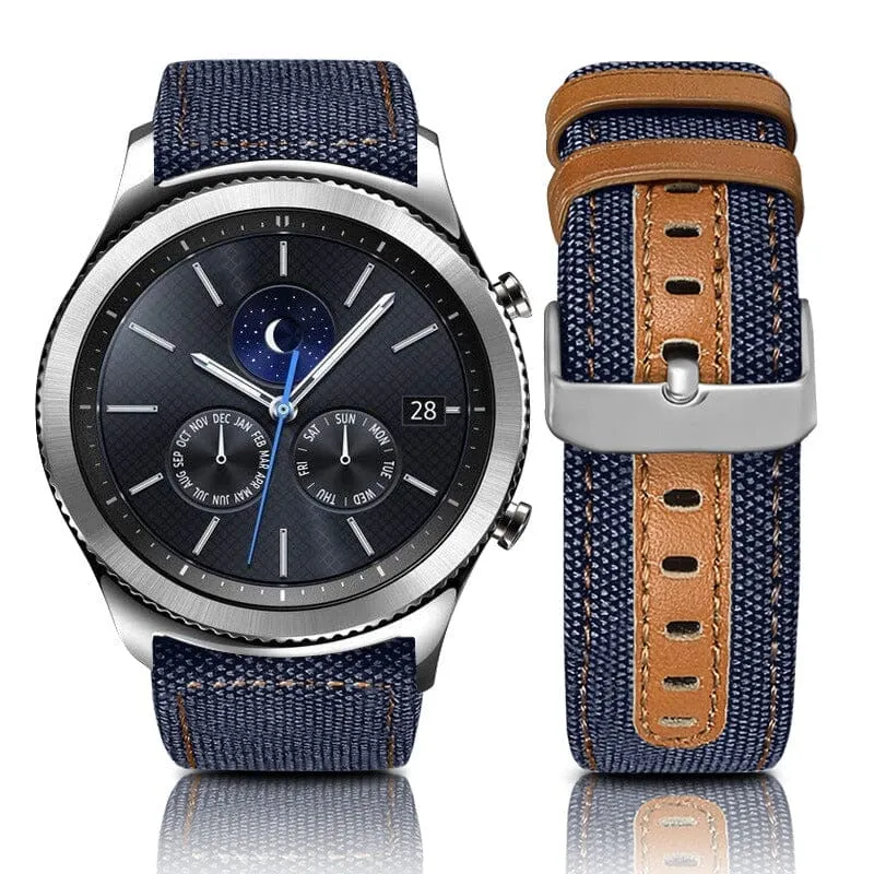 Denim & Leather Watch Straps Compatible with the Samsung Galaxy Watch 46mm