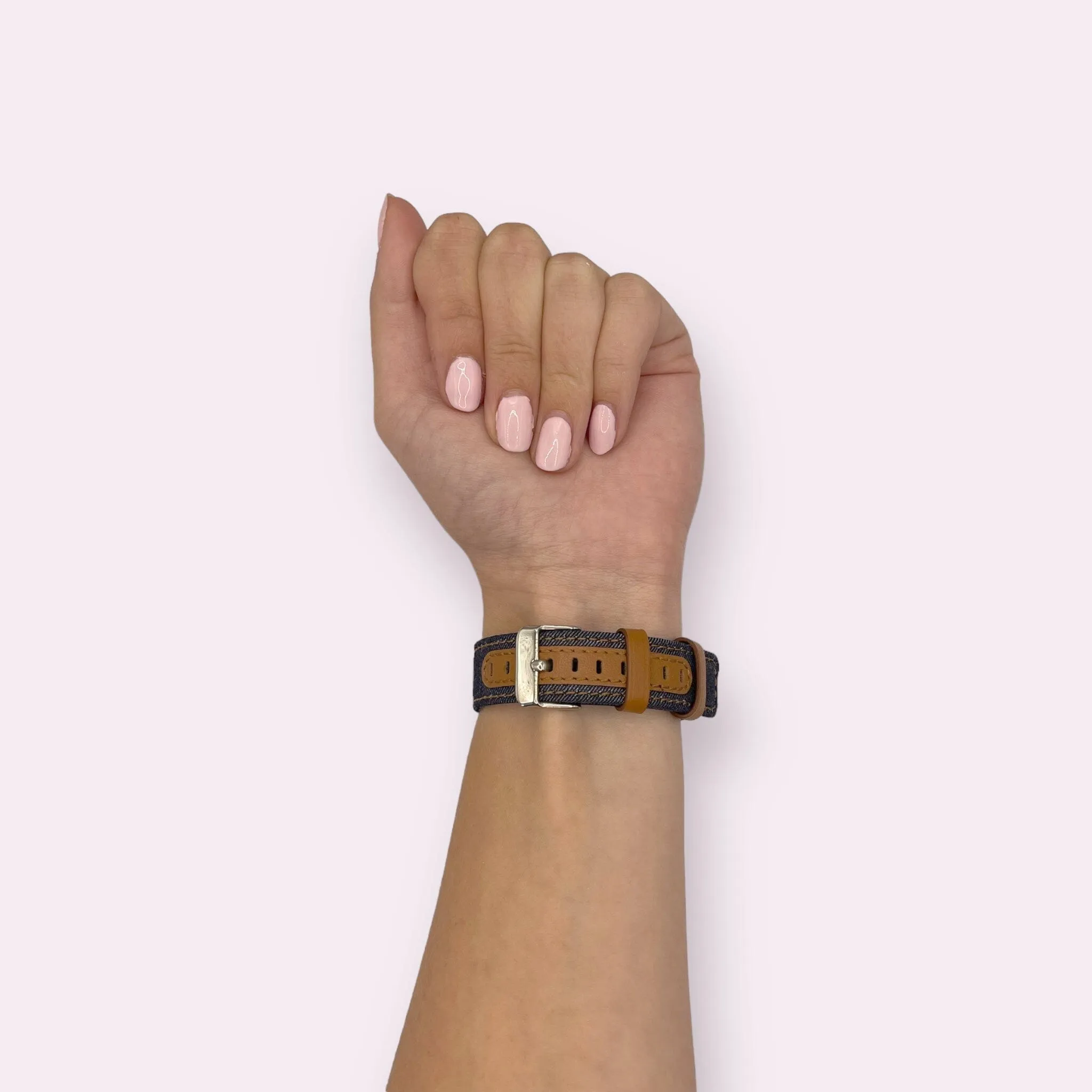 Denim & Leather Watch Straps Compatible with the Samsung Galaxy Watch 46mm