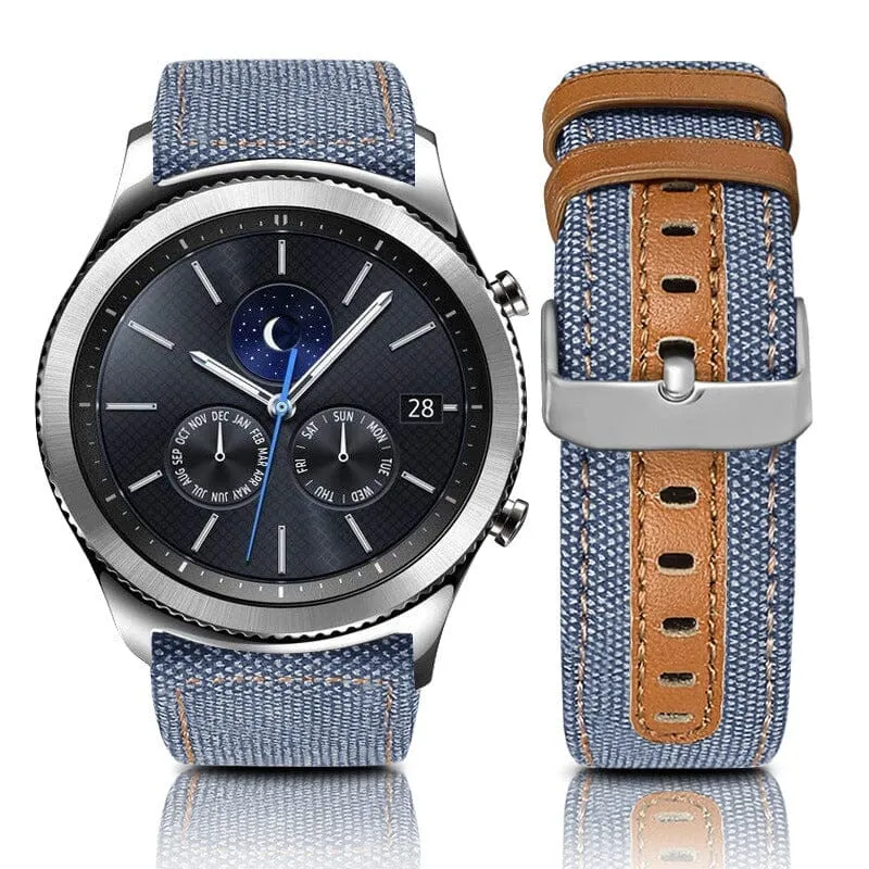 Denim & Leather Watch Straps Compatible with the Samsung Galaxy Watch 46mm