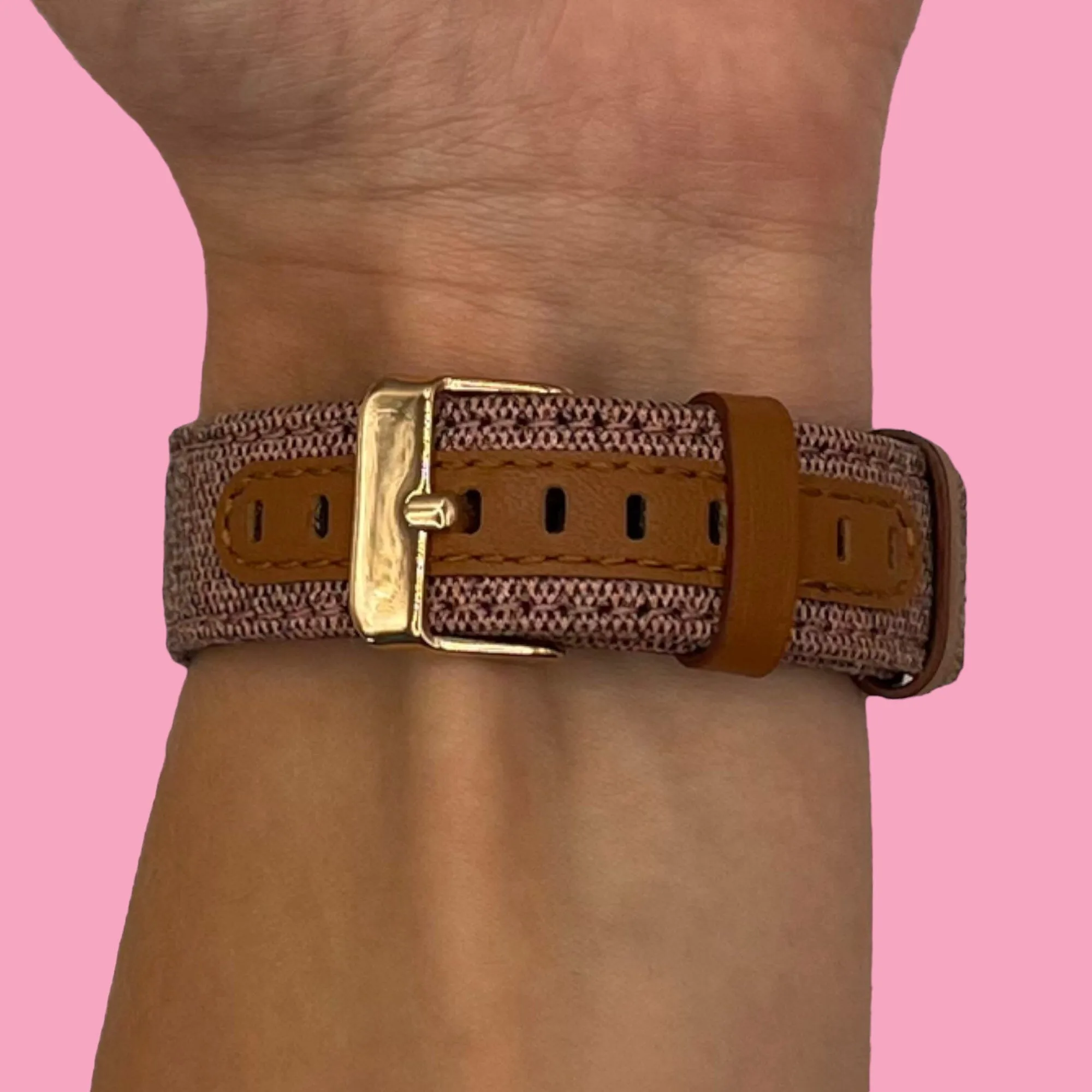Denim & Leather Watch Straps Compatible with the Samsung Galaxy Watch 46mm