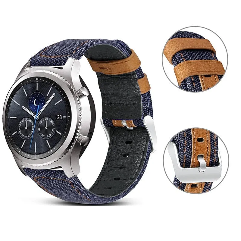Denim & Leather Watch Straps Compatible with the Samsung Galaxy Watch 46mm