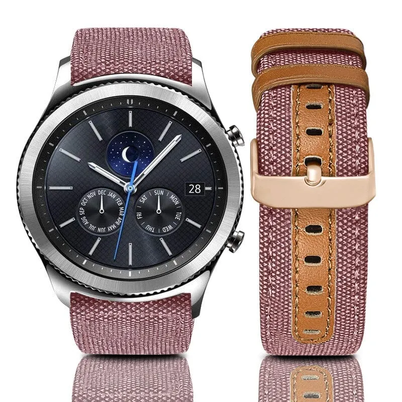 Denim & Leather Watch Straps Compatible with the Samsung Galaxy Watch 46mm