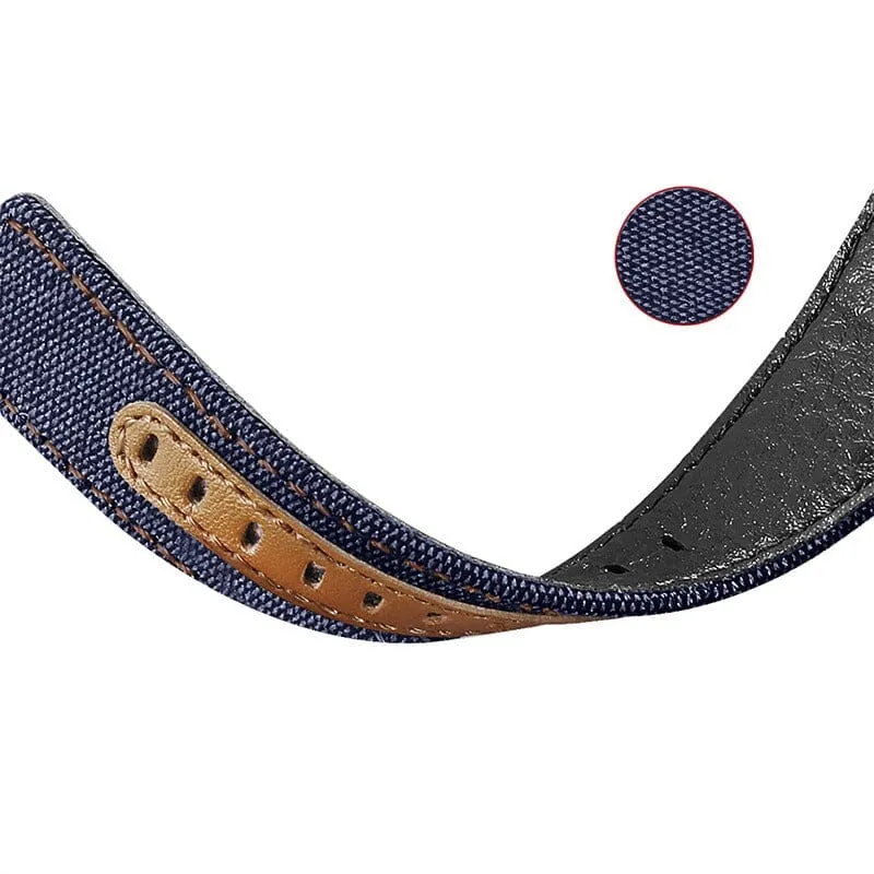Denim & Leather Watch Straps Compatible with the Samsung Galaxy Watch 46mm