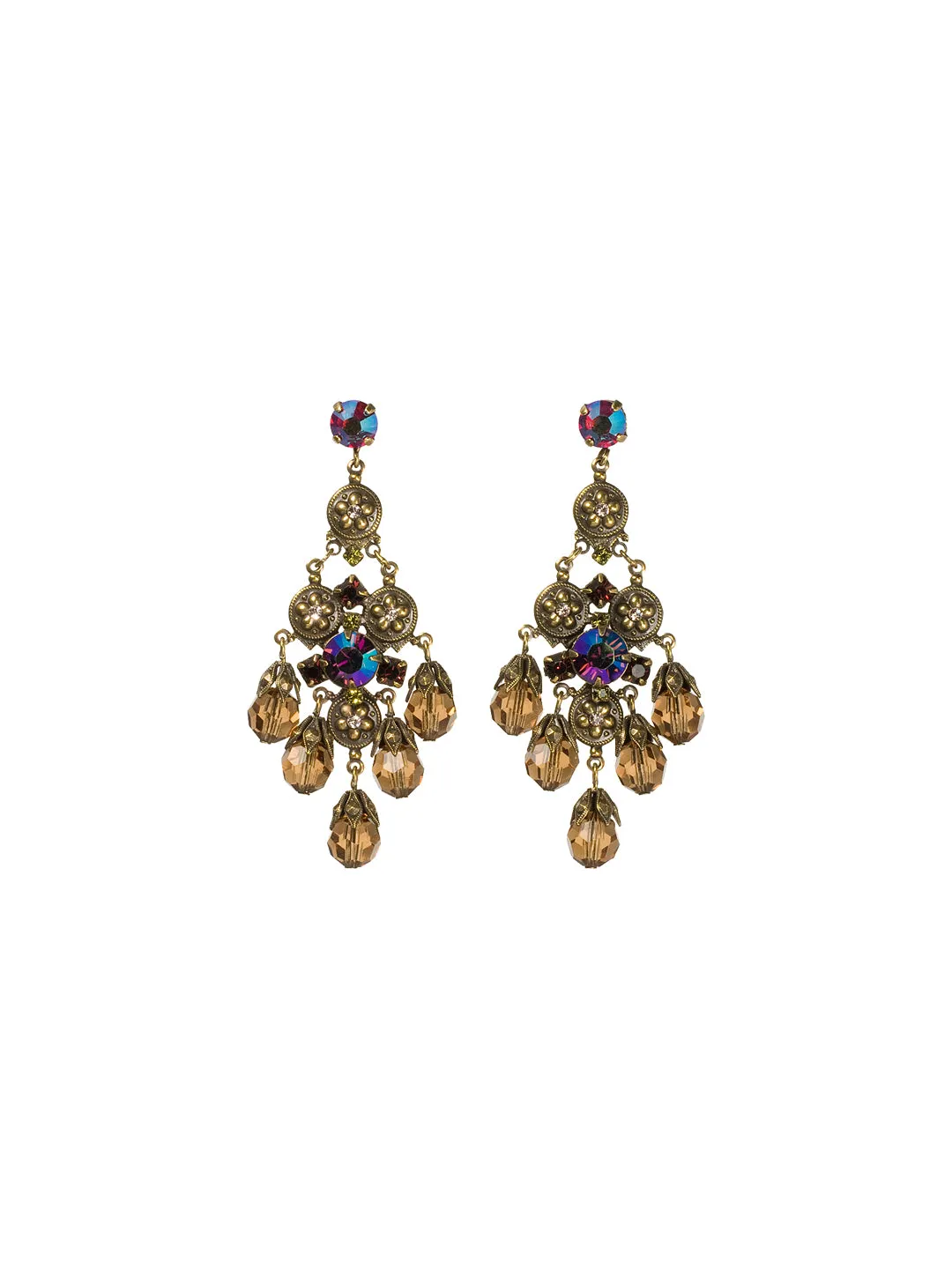Dripping Crystal Chandelier Earrings Post Earrings - ECJ52AGTAP