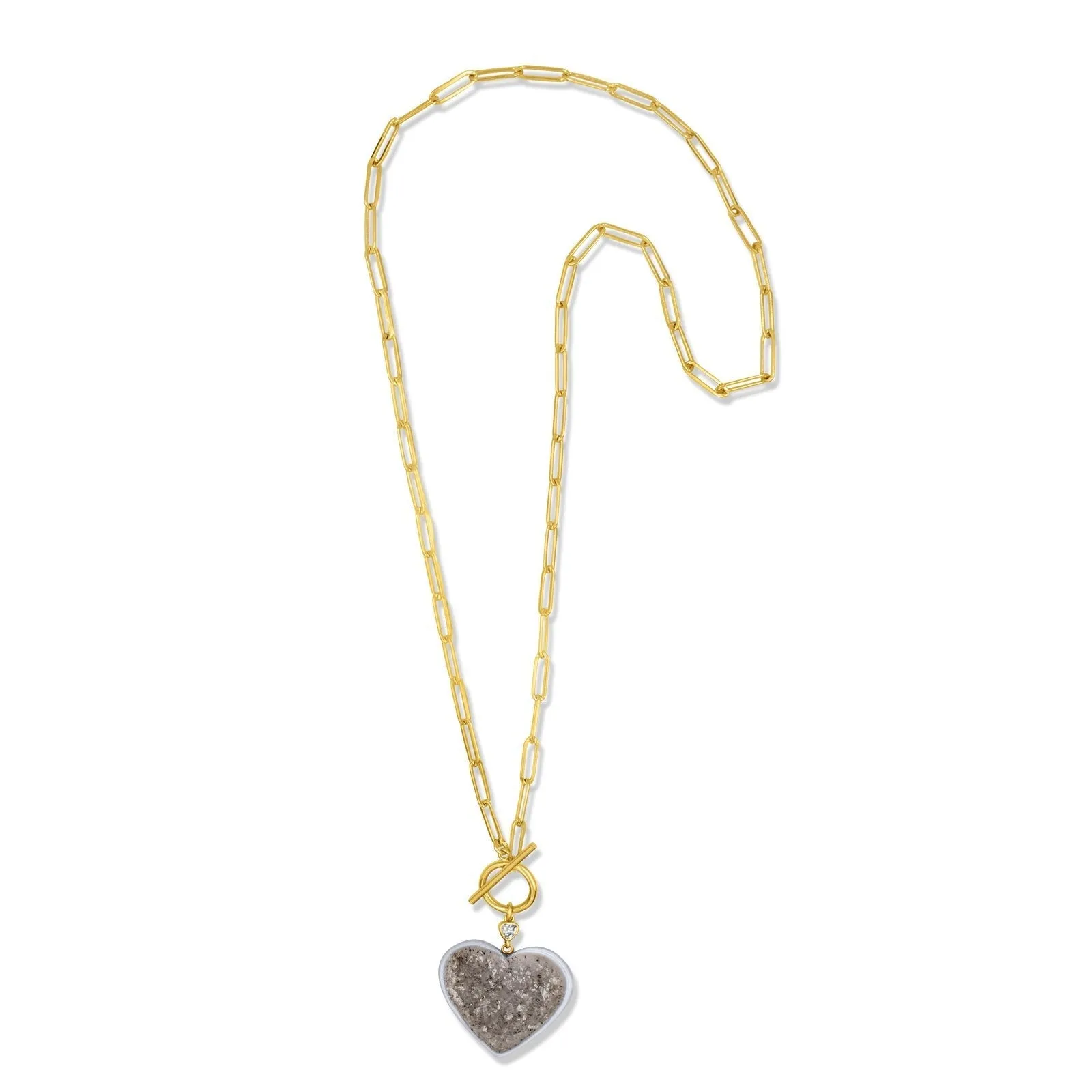 Druzy Quartz Heart Pendant