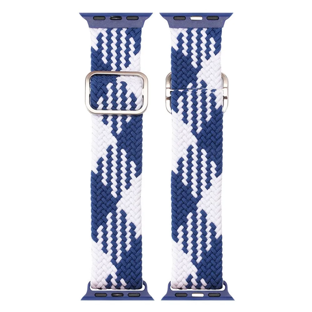 DUX DUCIS Apple Watch (45mm) elastic nylon watch strap - White / Blue