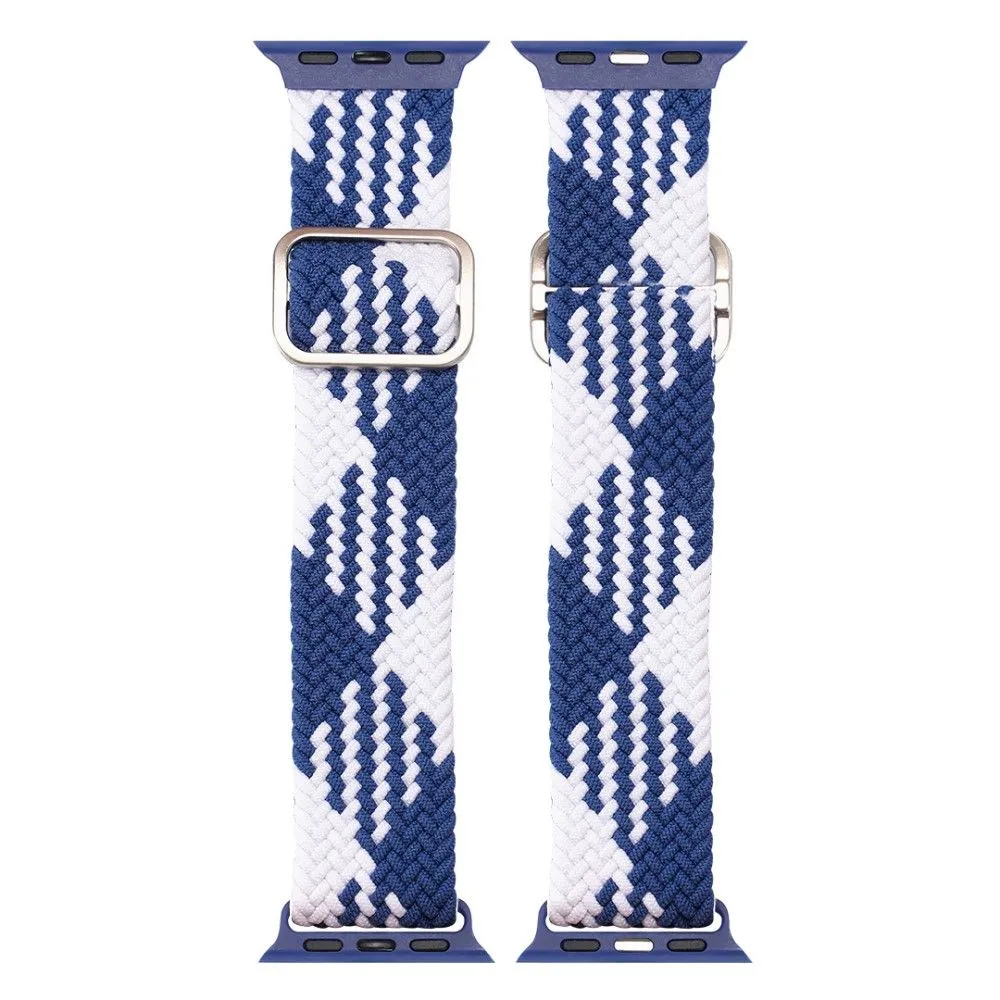 DUX DUCIS Apple Watch (45mm) elastic nylon watch strap - White / Blue