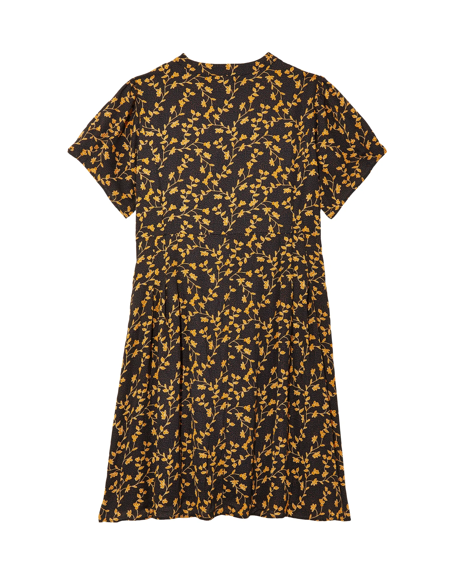Edina Short Sleeve Dress | Black / Yellow