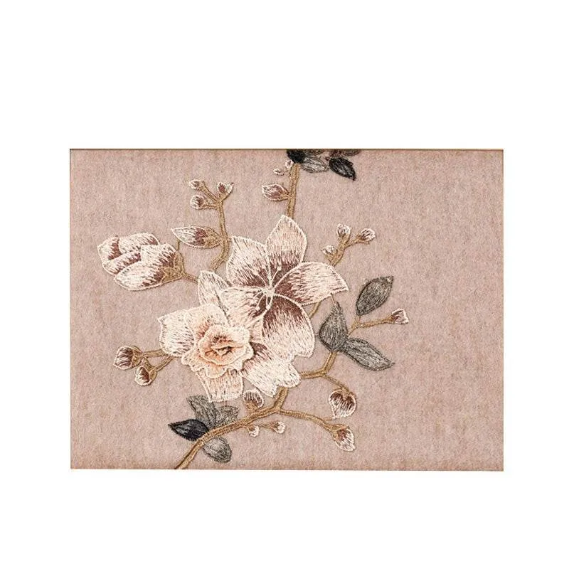 Embroidery 100% Pure Cashmere Scarf Gardenia 200x60 cm
