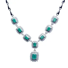 Emerald Regal Silver Necklace