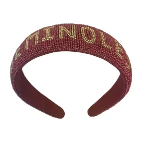 Emerson Street Seminoles Beaded Headband - Garnet