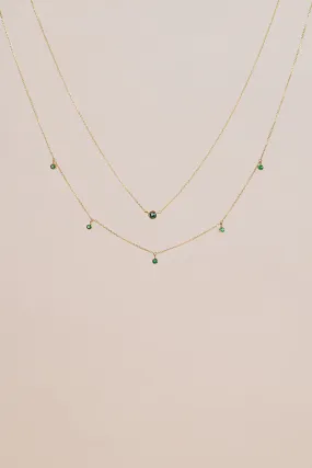 EVERGREEN EMERALD CHARMED NECKLACE