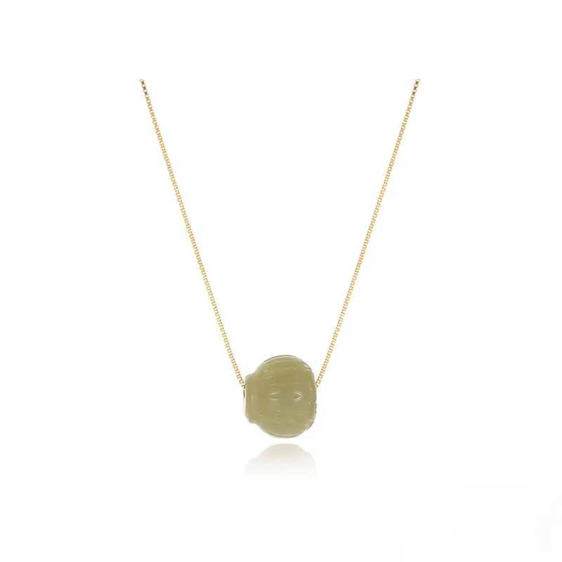 Fairy Sterling Silver Necklace with Jade Pendant from Planderful Collection
